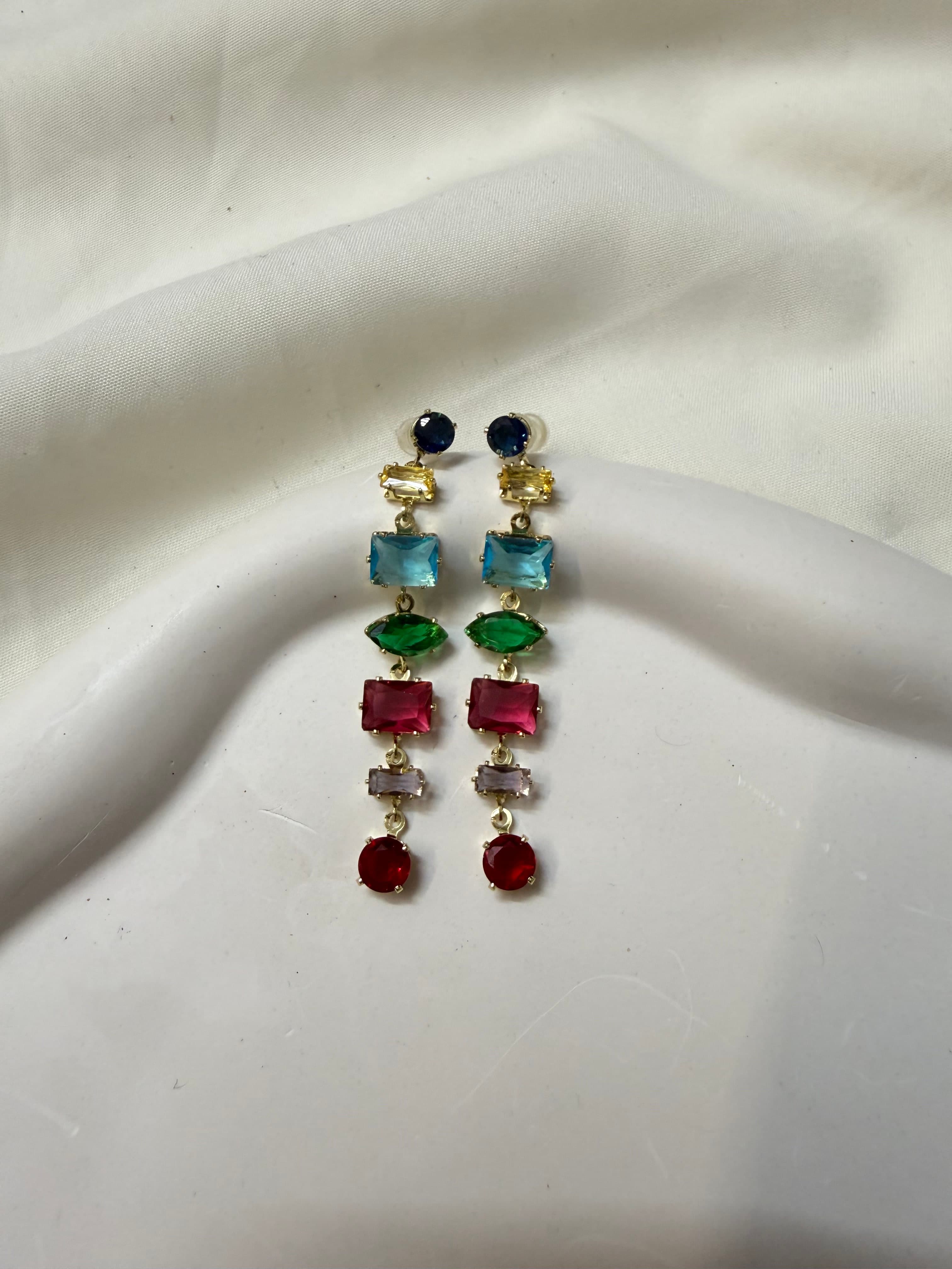 Multicoloured elongated earrings - Image 1