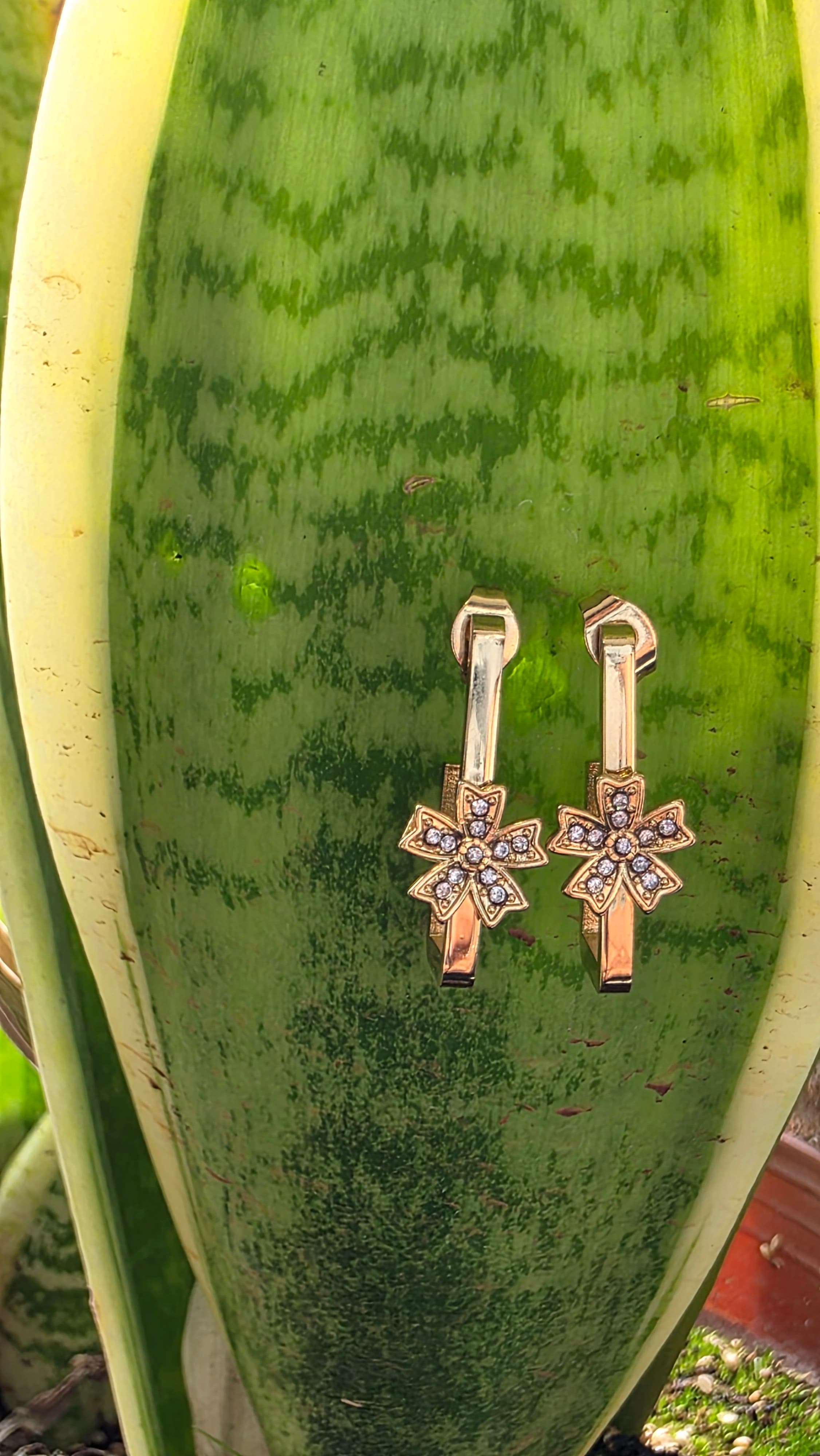 Studded flower hoops - Image 1