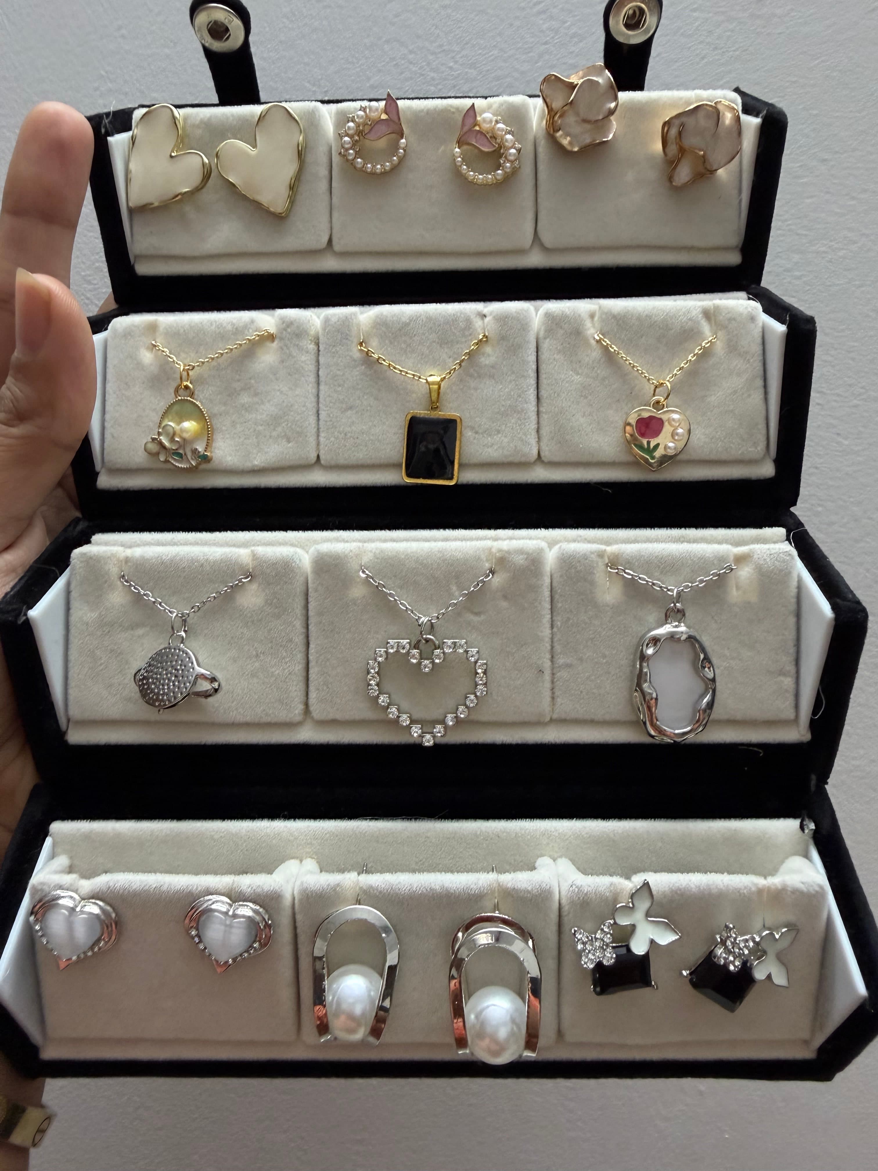 Korean chains + earrings combo - Image 1